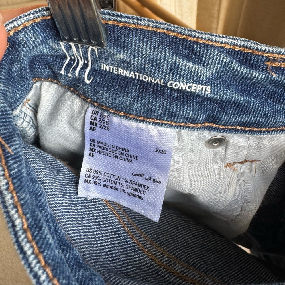 INC International Concepts Blue Frayed Jean Shorts | 2/26 - Picture 5 of 5
